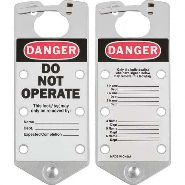 Brady - 1 5-Piece Single Jaw 1.429" Jaw Diam 6 Padlock Aluminum Lockout Hasp - Exact Tool & Supply