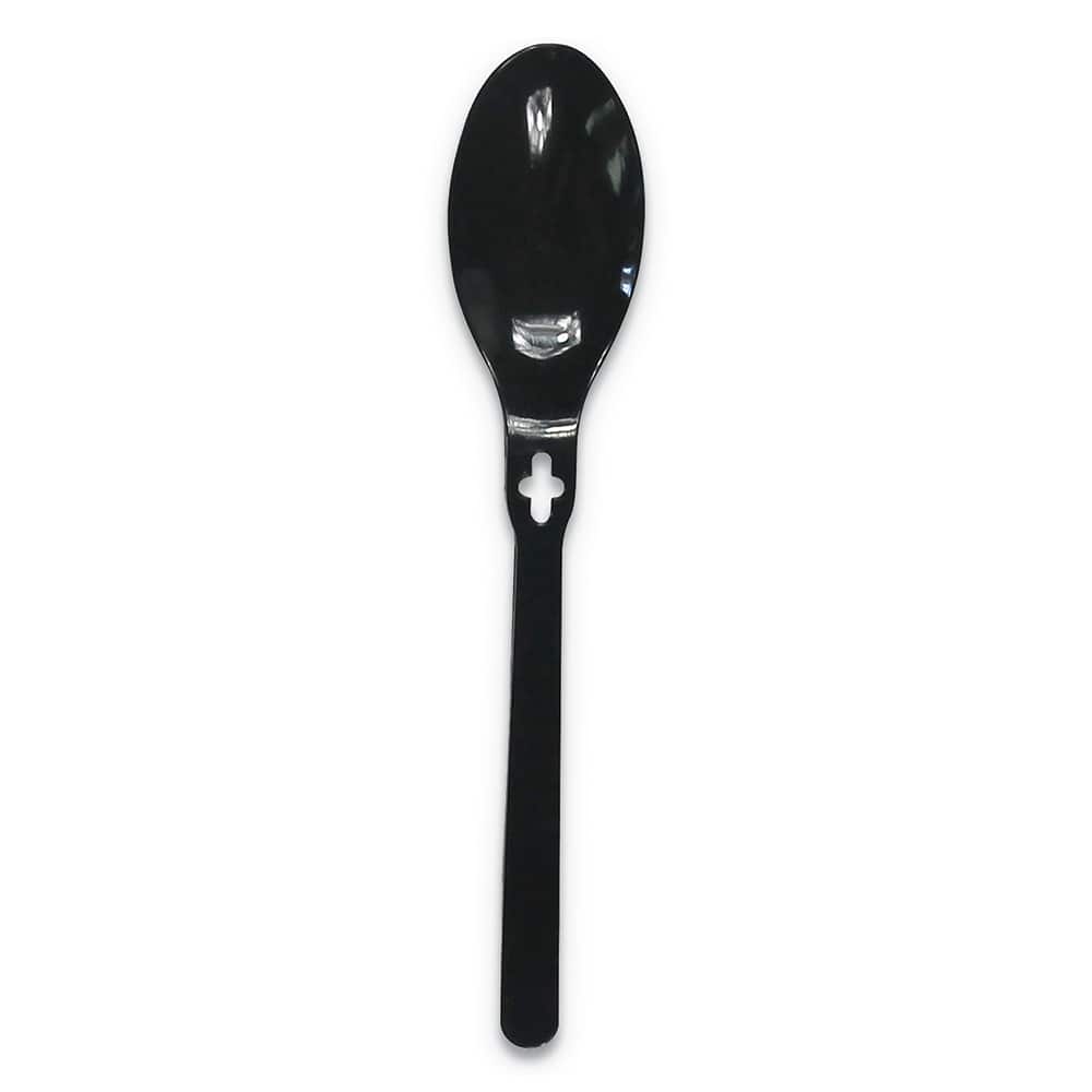 WeGo - Paper & Plastic Cups, Plates, Bowls & Utensils; Breakroom Accessory Type: Soup Spoon ; Breakroom Accessory Description: Utensils-Disposable Soup Spoon ; Color: Black - Exact Tool & Supply
