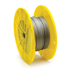Mibro - Wire Rope & Cable; Type: Aircraft Cable ; Breaking Strength (Lb.): 184.00 ; Diameter (Inch): 1/8 ; Bare Diameter: 3/32 (Inch); Strand Type: 7 x 7 ; Head Coating: Vinyl - Exact Tool & Supply