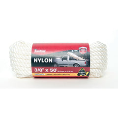 Mibro - Rope; Type: Twisted Rope ; Head/Holder Diameter (Inch): 3/8 ; Material: Nylon ; Load Capacity (Lb.): 280.000 ; Maximum Length: 50.00 ; Color: White - Exact Tool & Supply
