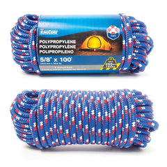 Mibro - Rope; Type: Diamond Braid ; Head/Holder Diameter (Inch): 5/8 ; Material: Polypropylene ; Load Capacity (Lb.): 265.000 ; Maximum Length: 100.00 ; Color: Multi-Colored - Exact Tool & Supply