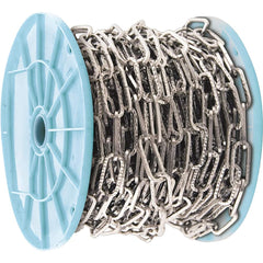 Mibro - Weldless Chain; Type: Decorative ; Load Capacity (Lb.): 35.000 ; Chain Diameter (Decimal Inch): 0.1100 ; Finish/Coating: Nickel ; Inside Length (Decimal Inch): 1.1000 - Exact Tool & Supply