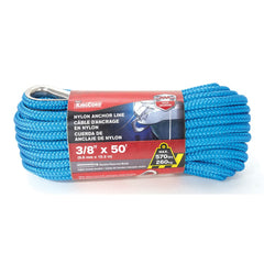 Mibro - Twine; Type: Anchor Line ; Material: Nylon ; Color: Blue ; Breaking Strength (Lb.): 570.00 ; Core Diameter (Inch): 3/8 ; Length (Feet): 50.000 - Exact Tool & Supply