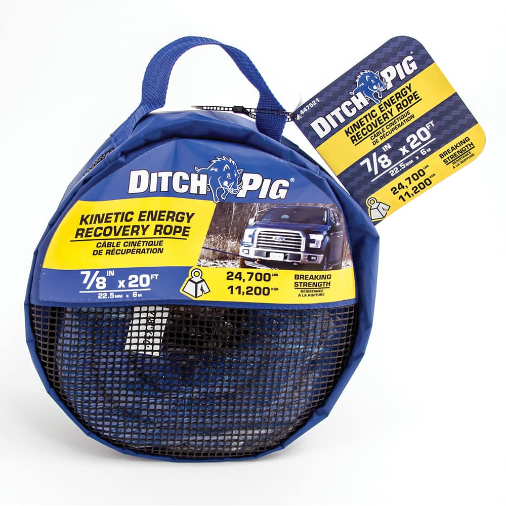 Mibro - Rope; Type: Truck Rope ; Head/Holder Diameter (Inch): 7/8 ; Material: Blue ; Load Capacity (Lb.): 24700.000 ; Maximum Length: 20.00 ; Color: Blue - Exact Tool & Supply