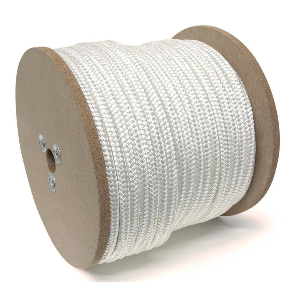 Mibro - Rope; Type: Marine ; Head/Holder Diameter (Inch): 1/2 ; Material: Nylon ; Load Capacity (Lb.): 620.000 ; Maximum Length: 300.00 ; Color: White - Exact Tool & Supply