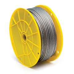 Mibro - Wire Rope & Cable; Type: Aircraft Cable ; Breaking Strength (Lb.): 1400.00 ; Diameter (Inch): 1/4 ; Bare Diameter: 1/4 (Inch); Strand Type: 7 x 19 ; Head Coating: Uncoated - Exact Tool & Supply