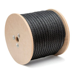 Mibro - Rope; Type: Solid Braid ; Head/Holder Diameter (Inch): 5/8 ; Material: Polypropylene ; Load Capacity (Lb.): 290.000 ; Maximum Length: 200.00 ; Color: Black - Exact Tool & Supply