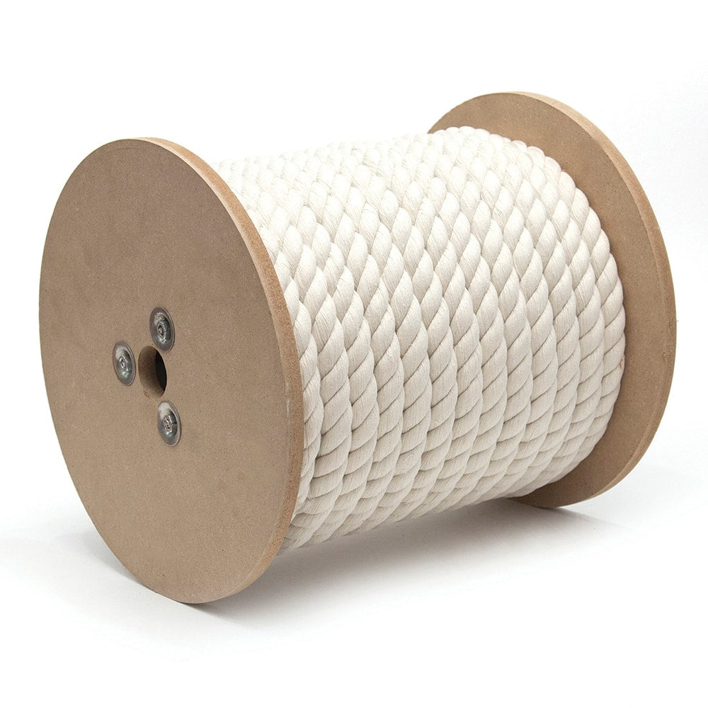 Mibro - Rope; Type: Twisted Rope ; Head/Holder Diameter (Inch): 3/4 ; Material: Cotton ; Load Capacity (Lb.): 330.000 ; Maximum Length: 100.00 ; Color: Natural - Exact Tool & Supply
