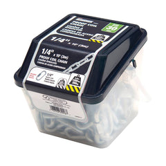 Mibro - Welded Chain; Chain Grade: 30 ; Load Capacity (Lb.): 1300.000 ; Finish/Coating: Bright Zinc Plated ; Type: Proof Coil ; Chain Diameter (Decimal Inch): 0.2800 ; Inside Length (Decimal Inch): 1.2400 - Exact Tool & Supply