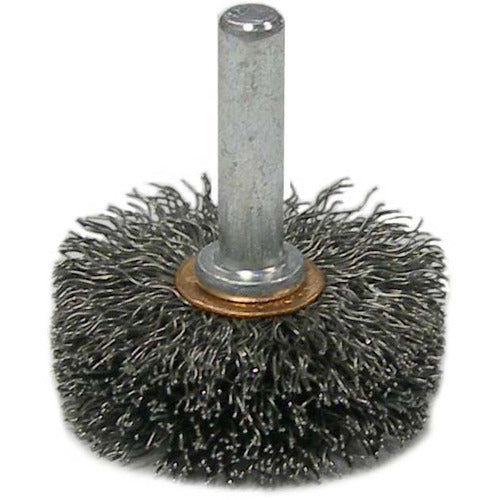 1-1/2″ Stem-Mounted Crimped Wire Wheel, .0118″ Steel Fill, 1/4″ Stem - Exact Tool & Supply