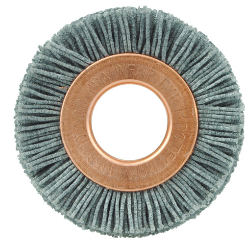 1-1/2″ Small Diameter Nylox Wheel Brush, .022/180, 1/2″ Arbor Hole - Exact Tool & Supply