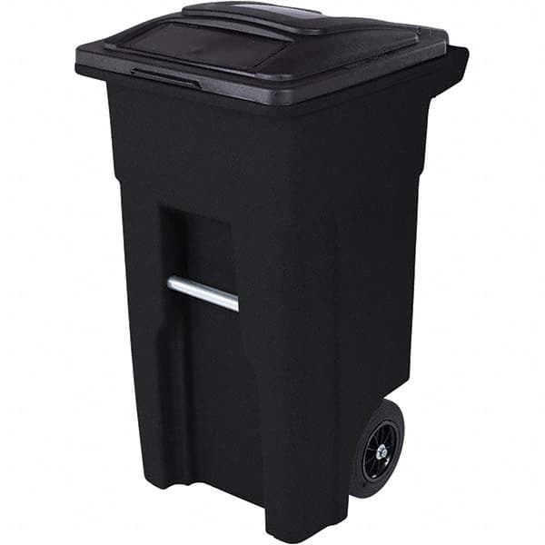 Toter - Trash Cans & Recycling Containers; Type: Trash Can ; Container Shape: Rectangle ; Container Size: 32 gal ; Container Graphics: None ; Color: Black ; Finish: Textured - Exact Tool & Supply