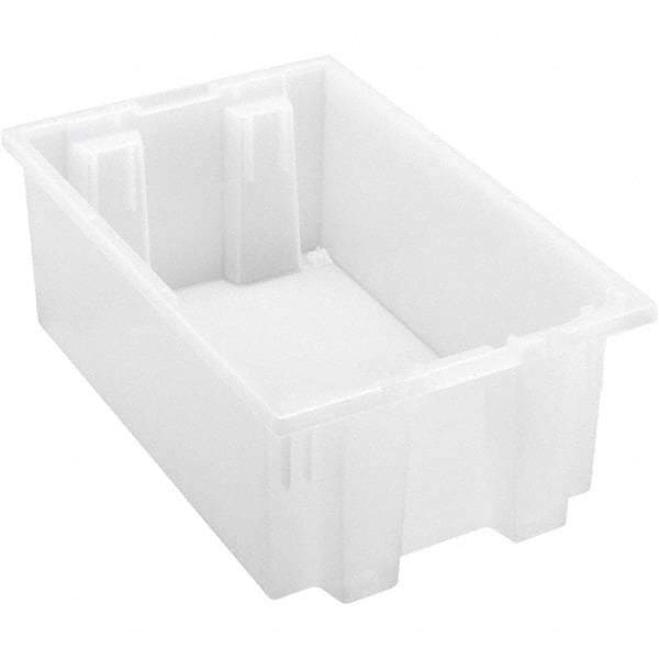 Quantum Storage - 45 Lb Load Capacity Clear Polypropylene Tote Container - Stacking, Nesting, 6" Long x 11" Wide x 18" High - Exact Tool & Supply