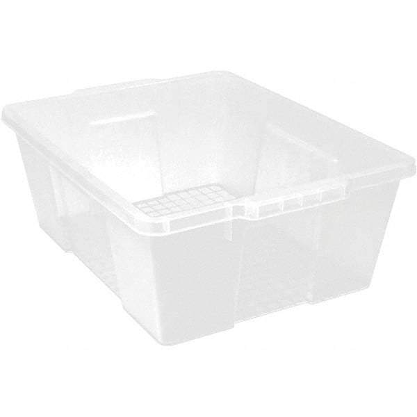 Quantum Storage - 50 Lb Load Capacity Clear Polypropylene Tote Container - Stacking, Nesting, 7.8" Long x 15.9" Wide x 21" High - Exact Tool & Supply