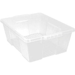 Quantum Storage - 50 Lb Load Capacity Clear Polypropylene Tote Container - Stacking, Nesting, 7.8" Long x 15.9" Wide x 21" High - Exact Tool & Supply