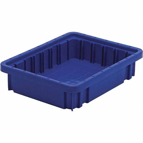 Quantum Storage - 20 Lb Load Capacity Blue Polypropylene Dividable Container - Stacking, 2-1/2" Long x 8.3" Wide x 10.9" High - Exact Tool & Supply