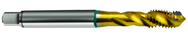 1/4-20 2B 3-Flute Cobalt Green Ring Semi-Bottoming 40 degree Spiral Flute Tap-TiN - Exact Tool & Supply