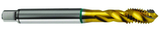 10-24 2B 3-Flute Cobalt Green Ring Semi-Bottoming 40 degree Spiral Flute Tap-TiN - Exact Tool & Supply