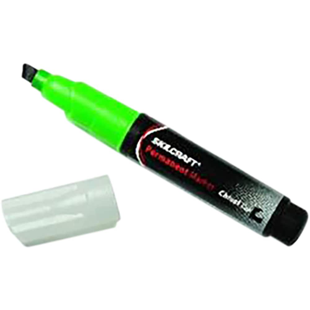Ability One - Markers & Paintsticks; Type: Permanent Marker ; Color: Green ; Ink Type: Water Base ; Tip Type: Chisel - Exact Tool & Supply