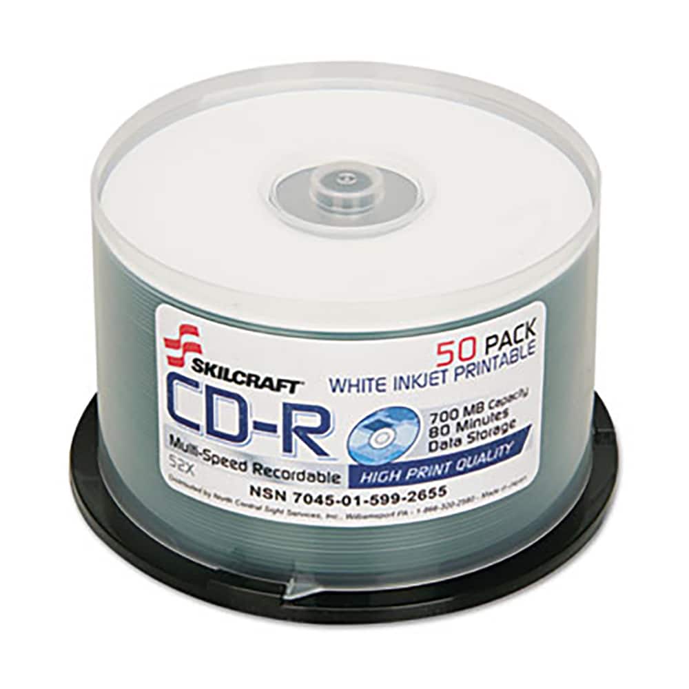 Ability One - Office Machine Supplies & Accessories; Office Machine/Equipment Accessory Type: CD-R Discs ; For Use With: CD/DVD ; Storage Capacity: 700MB - Exact Tool & Supply