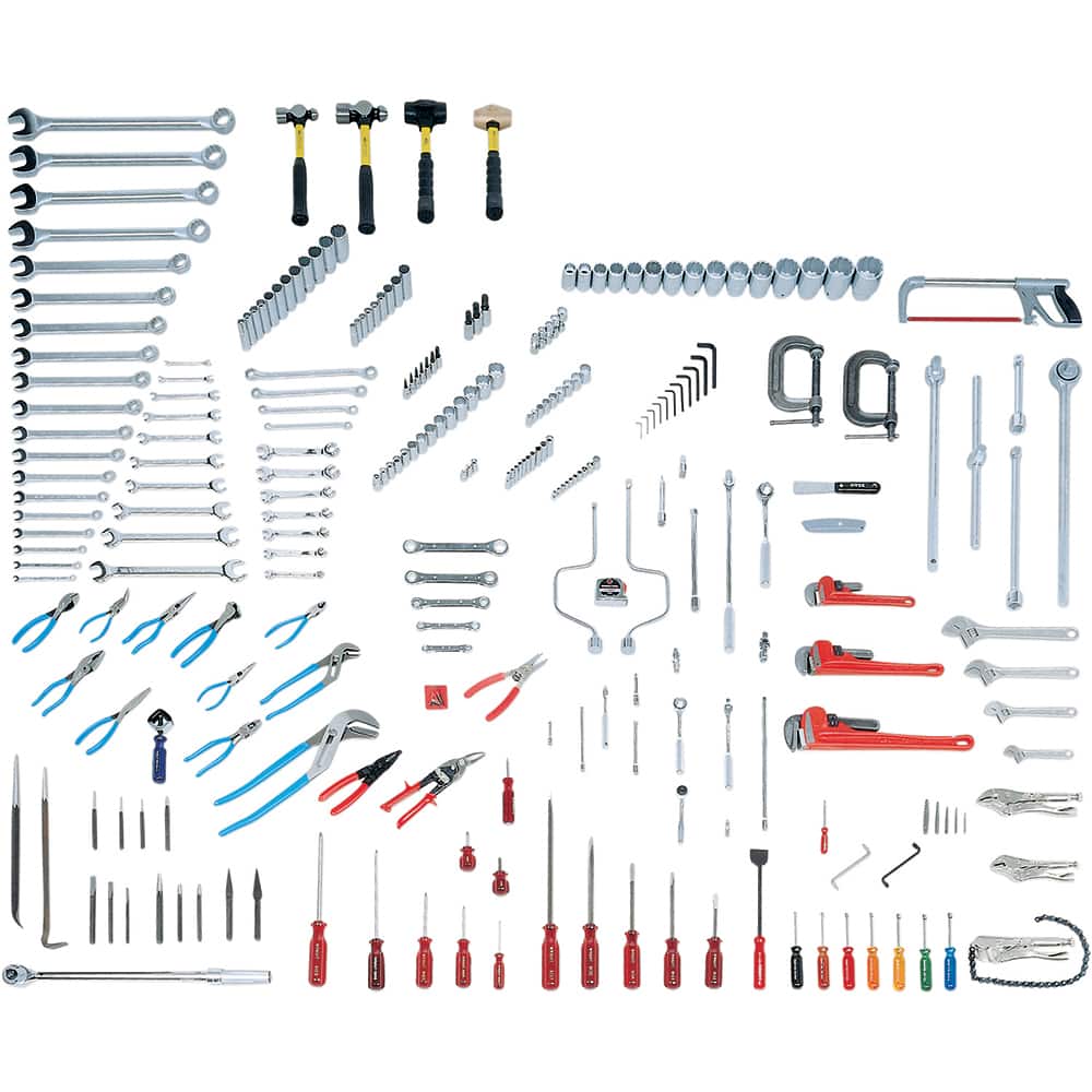Wright Tool & Forge - Combination Hand Tool Sets; Tool Type: Intermediate Set ; Number of Pieces: 255.000 ; Drive Size (Inch): 1/4, 3/8, 1/2, 3/4 ; Number of Points: 6, 8, 12 ; Measurement Type: Inch ; Socket Depth: Standard & Deep - Exact Tool & Supply