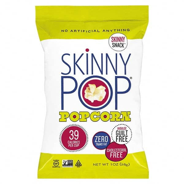 SkinnyPop Popcorn - Snacks, Cookies, Candy & Gum Breakroom Accessory Type: Popcorn Breakroom Accessory Description: Popcorn, Original, 1 oz Bag, 12/Carton - Exact Tool & Supply