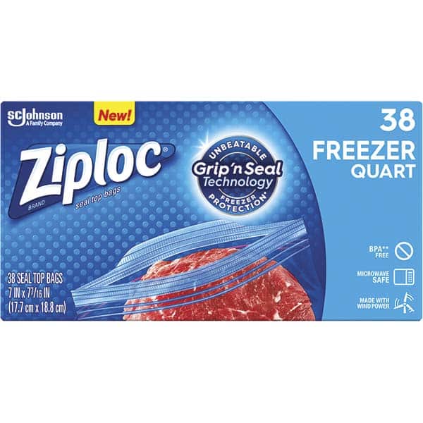 Ziploc - Reclosable Food & Sandwich Bags Volume Capacity: 1 Qt. Width (Inch): 6.970 - Exact Tool & Supply
