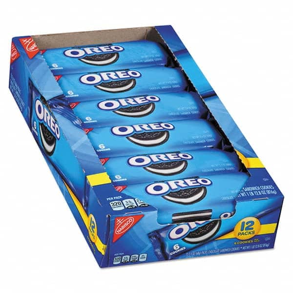 Nabisco - Snacks, Cookies, Candy & Gum Breakroom Accessory Type: Cookies Breakroom Accessory Description: Oreo Cookies Single Serve Packs, Chocolate, 2.4oz Pack, 6 Cookies/Pack, 12Pk/Bx - Exact Tool & Supply