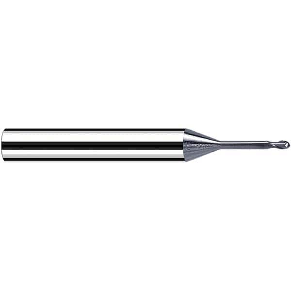 Fraisa - 0.8mm Diam, 0.8mm LOC, 2 Flute Solid Carbide Ball End Mill - Exact Tool & Supply