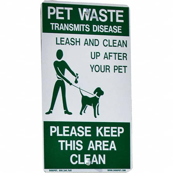 DOGIPOT - Pet Waste Station Accessories Type: Reflective Pet Sign Material: Aluminum - Exact Tool & Supply