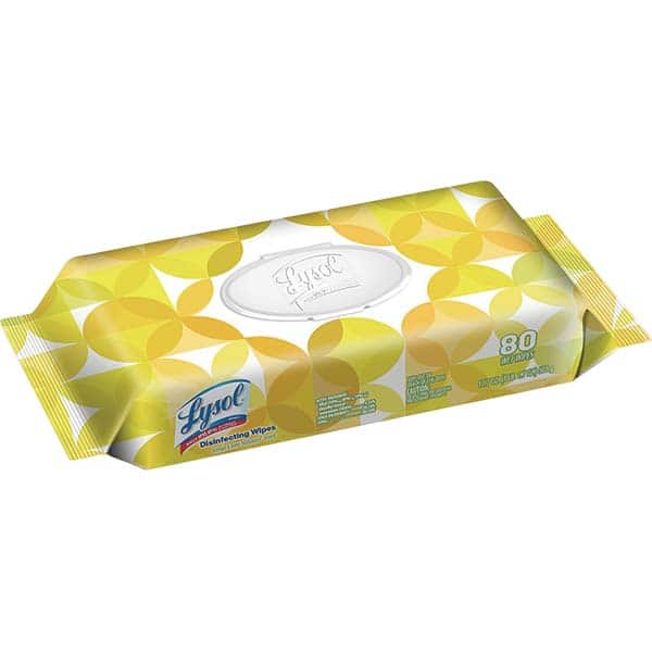 Lysol - 6-3/4" x 8-1/2" Disinfecting Flax Cloth Wipes - Exact Tool & Supply