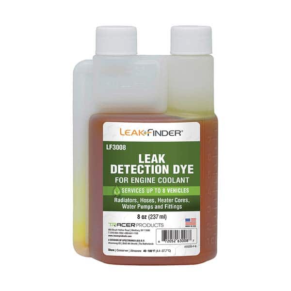Leak Finder - Automotive Leak Detection Dyes Applications: Coolant Container Size: 8 oz. - Exact Tool & Supply