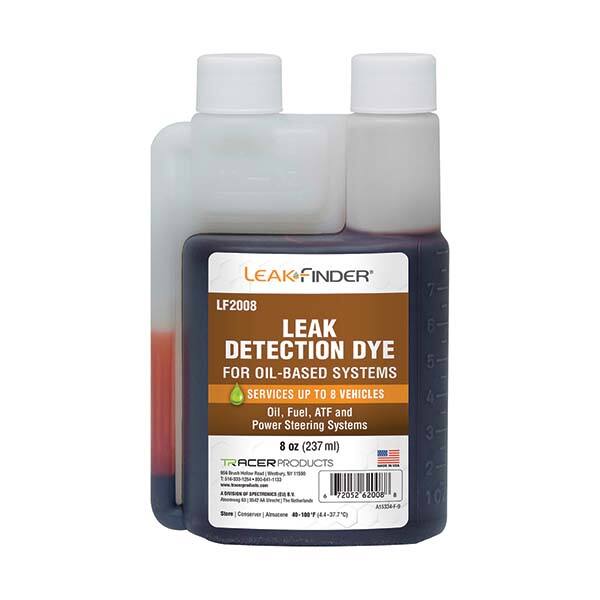 Leak Finder - Automotive Leak Detection Dyes Applications: Engine Oil; Transmission Fluid; Fuel Container Size: 8 oz. - Exact Tool & Supply