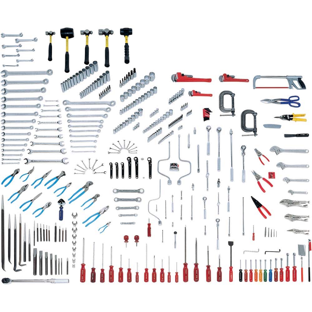 Wright Tool & Forge - Combination Hand Tool Sets; Tool Type: Master Maintenance Set ; Number of Pieces: 368.000 ; Drive Size (Inch): 1/4, 3/8, 1/2 ; Number of Points: 6, 8, 12 ; Measurement Type: Inch ; Socket Depth: Standard & Deep - Exact Tool & Supply