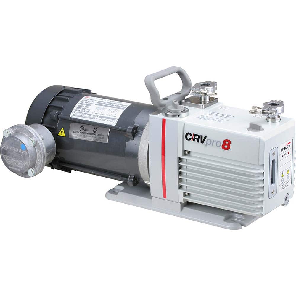 Welch - Rotary Vane-Type Vacuum Pumps; Horsepower: 0.5 ; Voltage: 115/230V ; Cubic Feet per Minute: 5.60 ; Length (Decimal Inch): 22.4000 ; Width (Decimal Inch): 6.1000 ; Height (Inch): 9.2 - Exact Tool & Supply