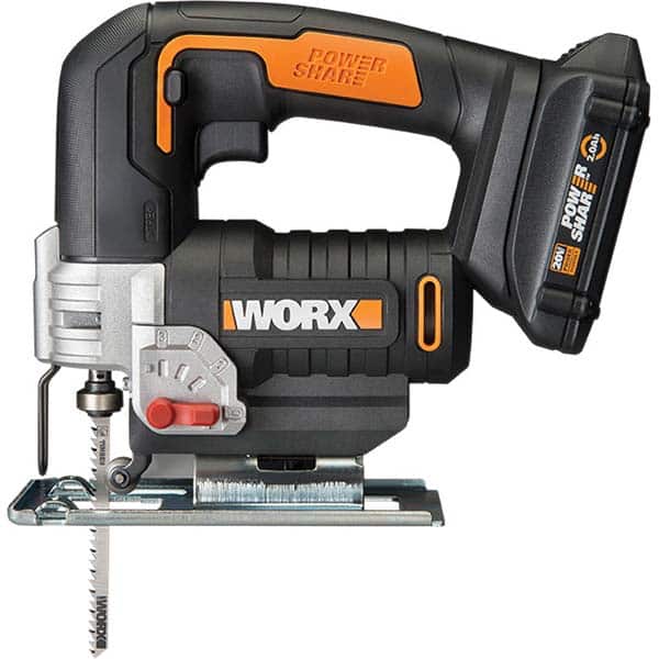 Worx - Cordless Jigsaws Voltage: 20 Strokes per Minute: 2600 - Exact Tool & Supply