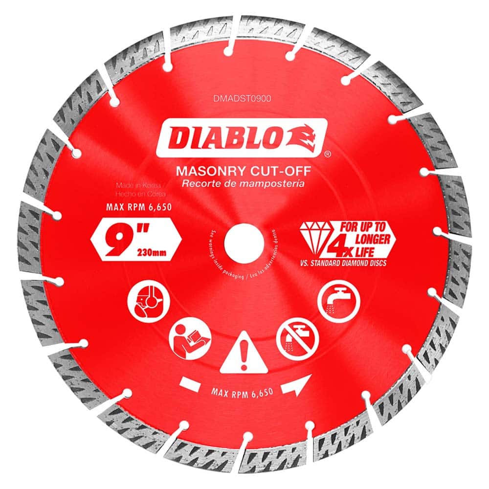Freud - Wet & Dry-Cut Saw Blades; Blade Diameter (Inch): 9 ; Blade Material: Diamond-Tipped ; Arbor Style: Standard Round ; Arbor Hole Diameter (Inch): 5/8; 7/8 ; Arbor Hole Diameter (Decimal Inch): 5/8; 7/8 ; Application: Cutting Masonry - Exact Tool & Supply