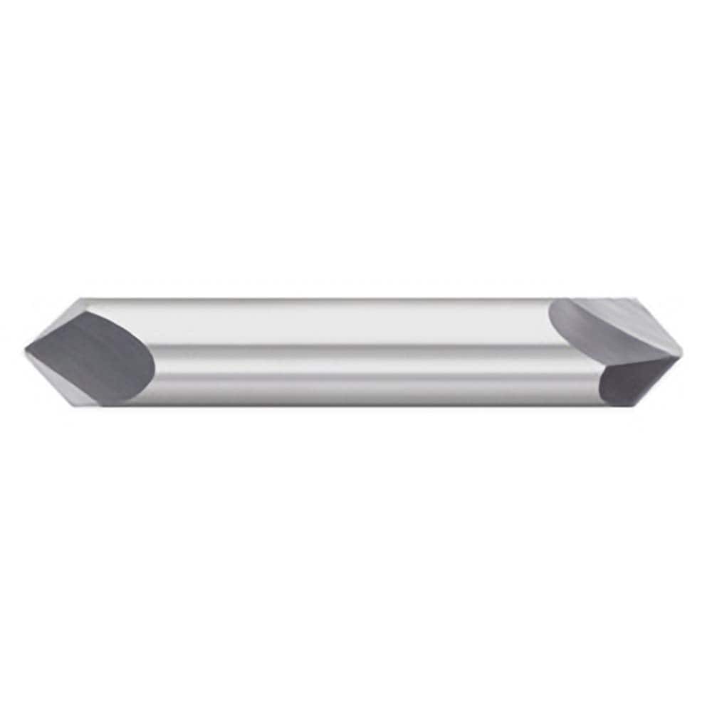 Titan USA - Chamfer Mills; Cutter Head Diameter (Inch): 5/16 ; Included Angle B: 49 ; Included Angle A: 82 ; Chamfer Mill Material: Solid Carbide ; Chamfer Mill Finish/Coating: Uncoated ; Overall Length (Inch): 2-1/2 - Exact Tool & Supply