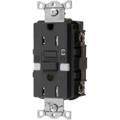 Hubbell Wiring Device-Kellems - GFCI Receptacles Grade: Commercial Color: Black - Exact Tool & Supply