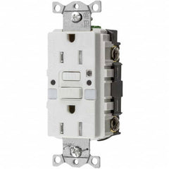 Hubbell Wiring Device-Kellems - GFCI Receptacles Grade: Commercial Color: White - Exact Tool & Supply