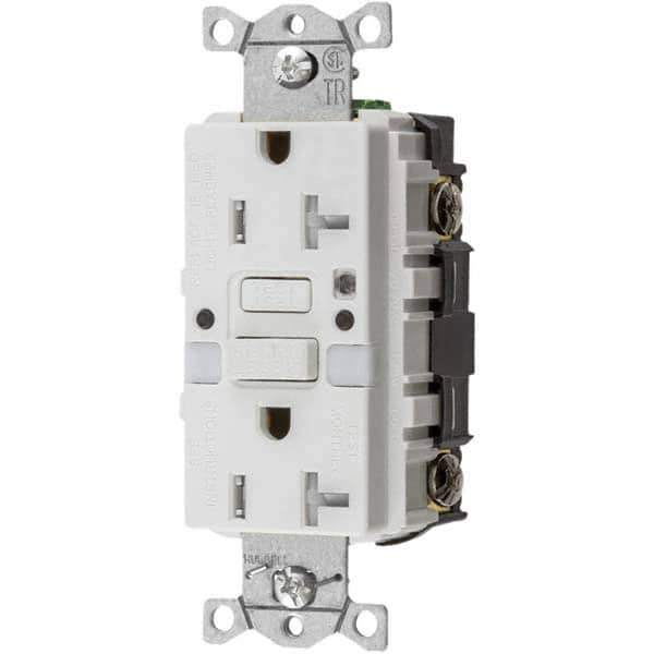 Hubbell Wiring Device-Kellems - GFCI Receptacles Grade: Commercial Color: White - Exact Tool & Supply