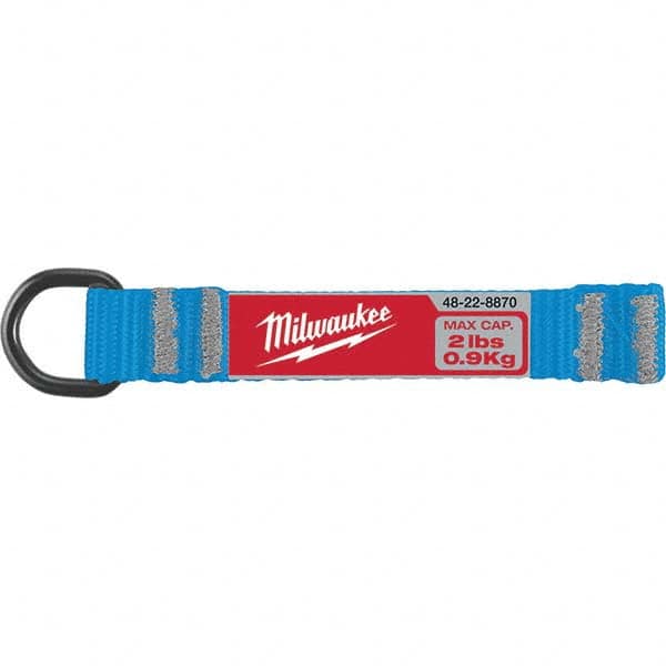 Milwaukee Tool - Tool Holding Accessories; Type: Tool Lanyard ; Connection Type: D-Ring ; Length: 3.00 ; Length (Decimal Inch): 3.00 ; Additional Info: (5) 2lb D-Ring Web Attachment ; Color: Black; Blue; Red - Exact Tool & Supply