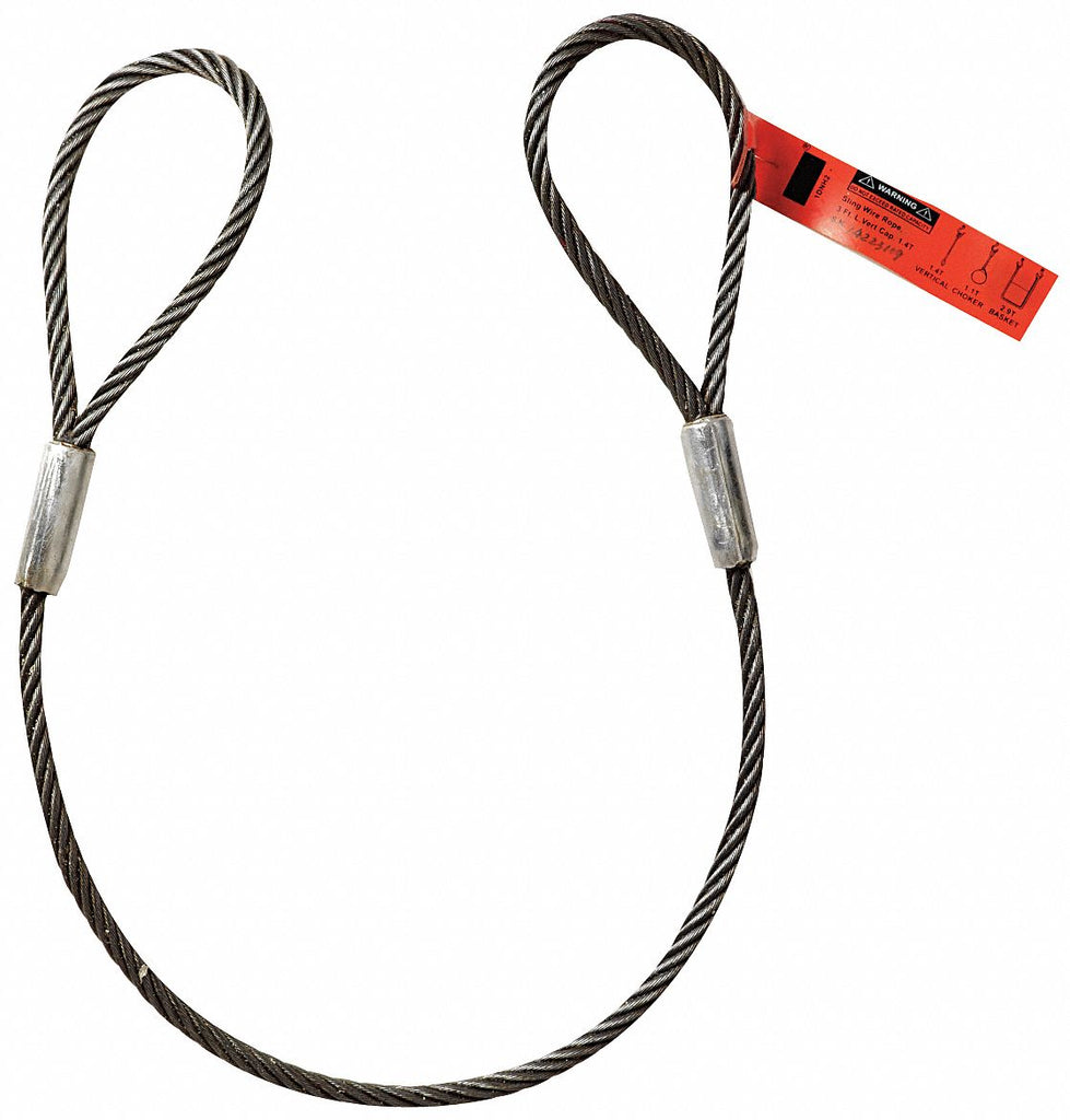 6 ft. Steel Eye and Eye 3/4" Diameter Wire Rope Sling
