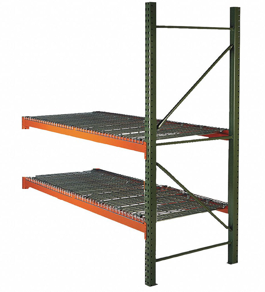 123"W x 42" D x 144"H Steel Pallet Rack Add-On Unit, 19,380 lb. with Beams Evenly Spaced at 36"