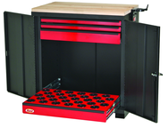 CNC Workstation - Holds 30 Pcs. 30 Taper - Black/Red - Exact Tool & Supply