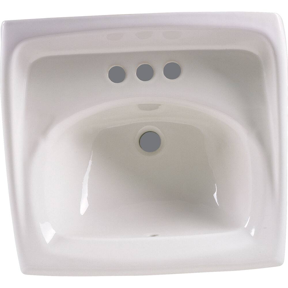 American Standard - Sinks; Type: Wall Hung ; Outside Length: 18-1/4 (Inch); Outside Width: 20-1/2 (Inch); Outside Height: 12-1/8 (Inch); Inside Length: 10 (Inch); Inside Width: 15 (Inch) - Exact Tool & Supply