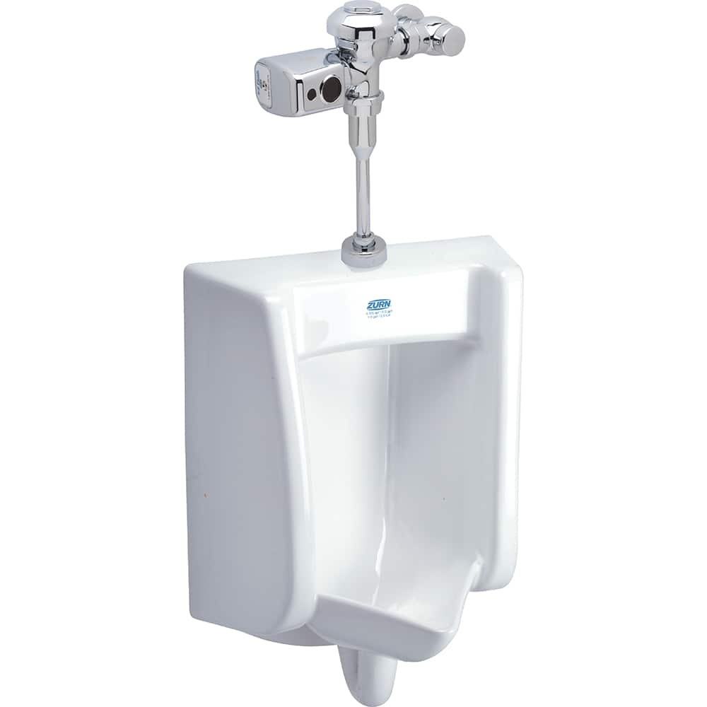 Zurn - Urinals & Accessories; Type: Top Spud Urinal ; Color: White ; Gallons Per Flush: 0.125 ; Litres Per Flush: 0.5 ; Height (Inch): 25-5/8 ; Width (Inch): 18.4375 - Exact Tool & Supply