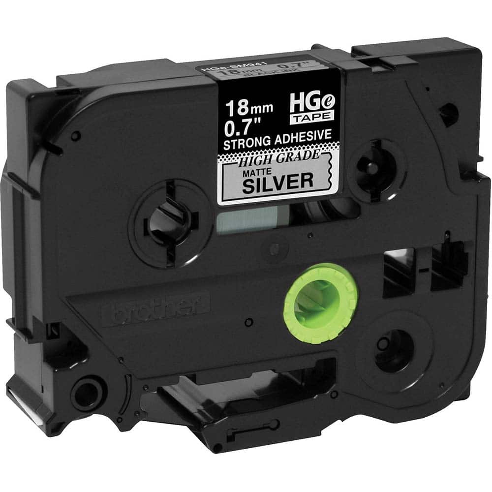 Brother - Labels, Ribbons & Tapes; Type: Label Tape ; Color: Black on Matte Silver ; For Use With: PT-18RKT; PT-9200PC; PT-9500PC; PT-9700PC; PT-9800PCN; PT-E300; PT-E500; PT-E550W; PT-E800W; PT-P750WVP; PT-P900; PT-P900W; PT-P950NW P-Touch Label Makers - Exact Tool & Supply