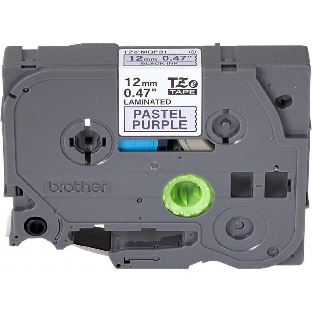 Brother - Labels, Ribbons & Tapes; Type: Label Tape ; Color: Black on Pastel Purple ; For Use With: GL-100; PT-D200; PT-D202; PT-D210; PT-D215e; PT-D400; PT-D400AD; PT-D400VP; PT-D450; PT-D600; PT-D800W; PT-E100; PT-E105; PT-E110; PT-E300; PT-E500; PT-E5 - Exact Tool & Supply