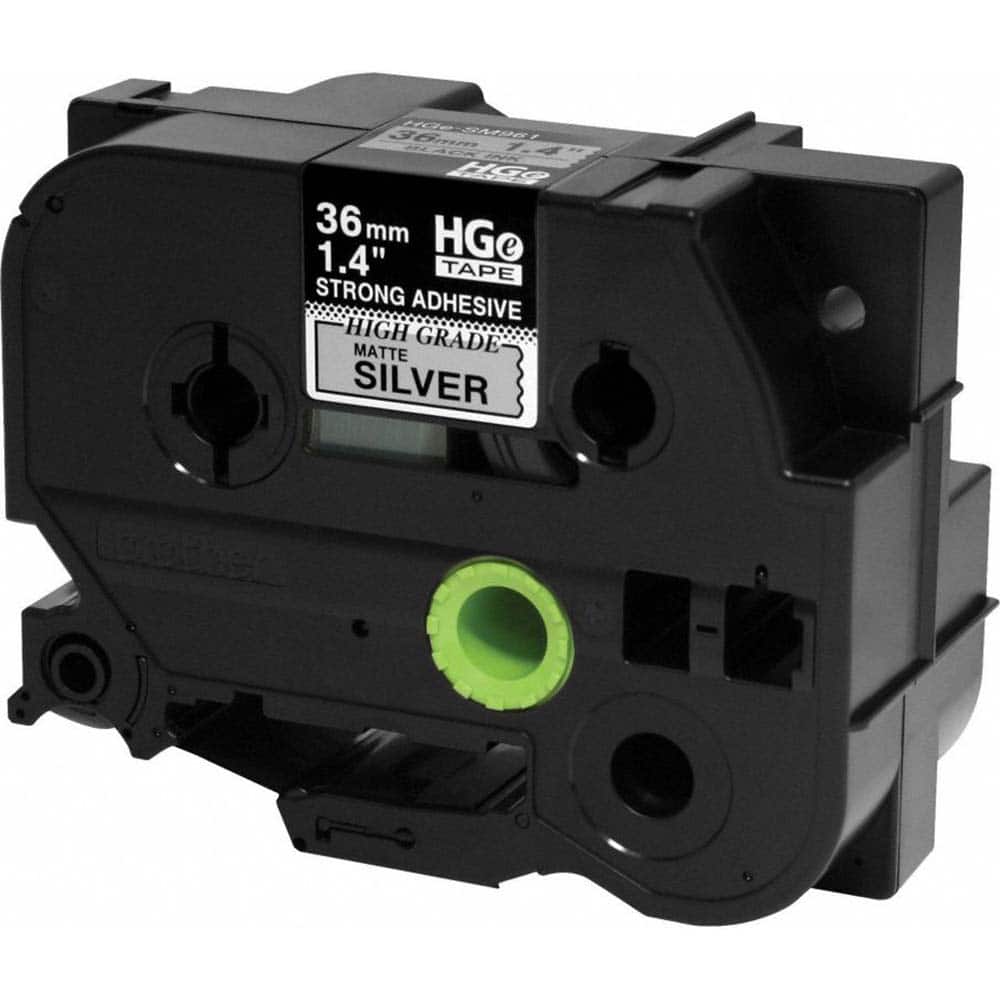 Brother - Labels, Ribbons & Tapes; Type: Label Tape ; Color: Black on Matte Silver ; For Use With: PT-9700PC; PT-9800PCN; PT-E800W; PT-P900; PT-P900W; PT-P950NW P-Touch Label Makers ; Width (mm): 36.00 ; Length (Feet): 26.2 ; Material: Polyester - Exact Tool & Supply